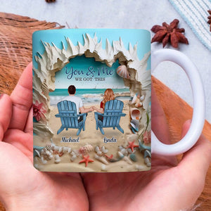 You & Me We Got This Personalized Couple Beach Mug