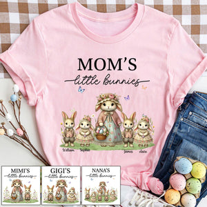 Vintage Grandma Bunny Easter Personalized  Pure Cotton T-Shirt