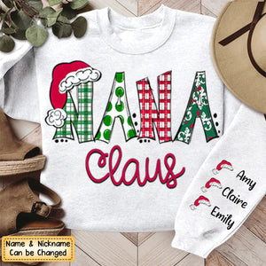 Personalized Mimi, Grandma Claus Christmas And Grandkids Sweatshirt