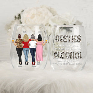 Alcohol Tolerating - Personalized Sisters Custom Wine Glass