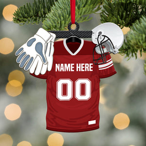 Football Uniform Helmet Gloves Personalized Christmas Ornament Gift For Football Players