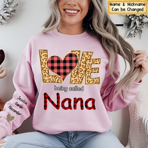 Love Being Called Grandma, Leopard And Grandkids Personalized Sweatshirt