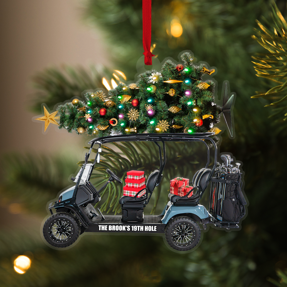 Golf Cart Personalized Christmas Acrylic Ornament