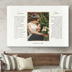 Custom Canvas Print Poster with Poem - Personalized Photo Wedding Song Lyrics