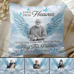 Memorial Personalized Pillow - Custom Photo A Hug From Heaven