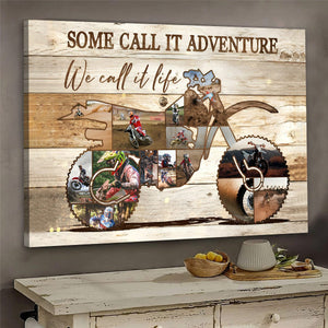 Personalized Dirt Bike Motorcycle Collage Canvas Poster, Gift For Off Road Motorcycle Enthusiast, Motocross Gift