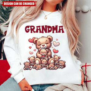 Grandma Bear With Cute Grandkids Personalized Sweatshirt