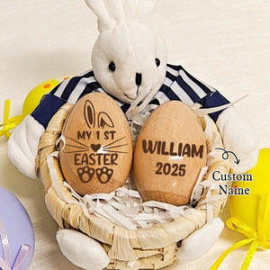 Personalized Easter Wooden Egg with Name,Musical egg shaker