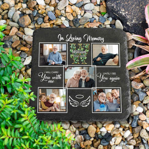 In Loving Memory - Custom Photo Monogram - Personalized Memorial Stone