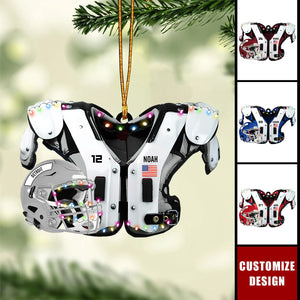 American Football Shoulder Pads & Helmet Personalized Ornament