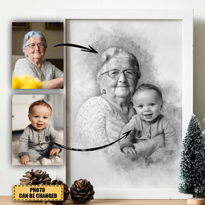 Personalized Canvas poster- Add to photos of loved ones, lost fathers - mothers, family portraits from photos