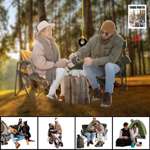 Camping Couple Custom Photo Personalized Acrylic Ornament Gifts