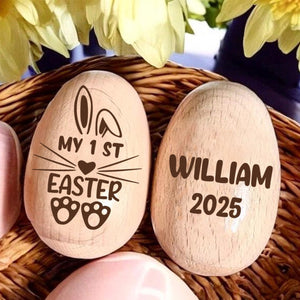 Personalized Easter Wooden Egg with Name,Musical egg shaker