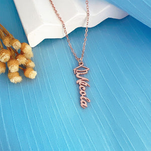 Personalized graduation name necklace, mortarboard necklace