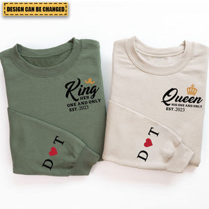 King And Queen Couple, Personalized Sweatshirt,Gift for Couple