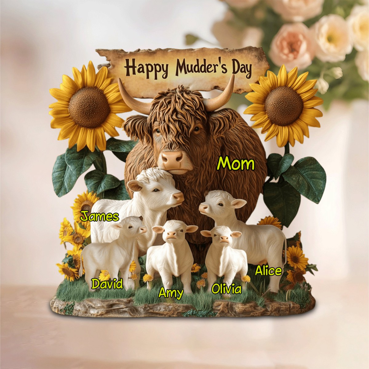 Happy Mudder's Day - Personalized Mother Custom Shaped Acrylic Plaque