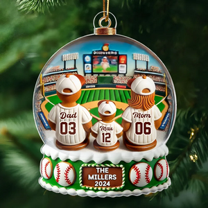 Baseball Family Watching Game Sport Lover Personalized Acrylic Ornament