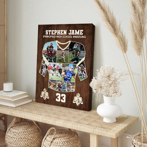 American Football Jersey Photos Collage Canvas Poster American Football Player Gift