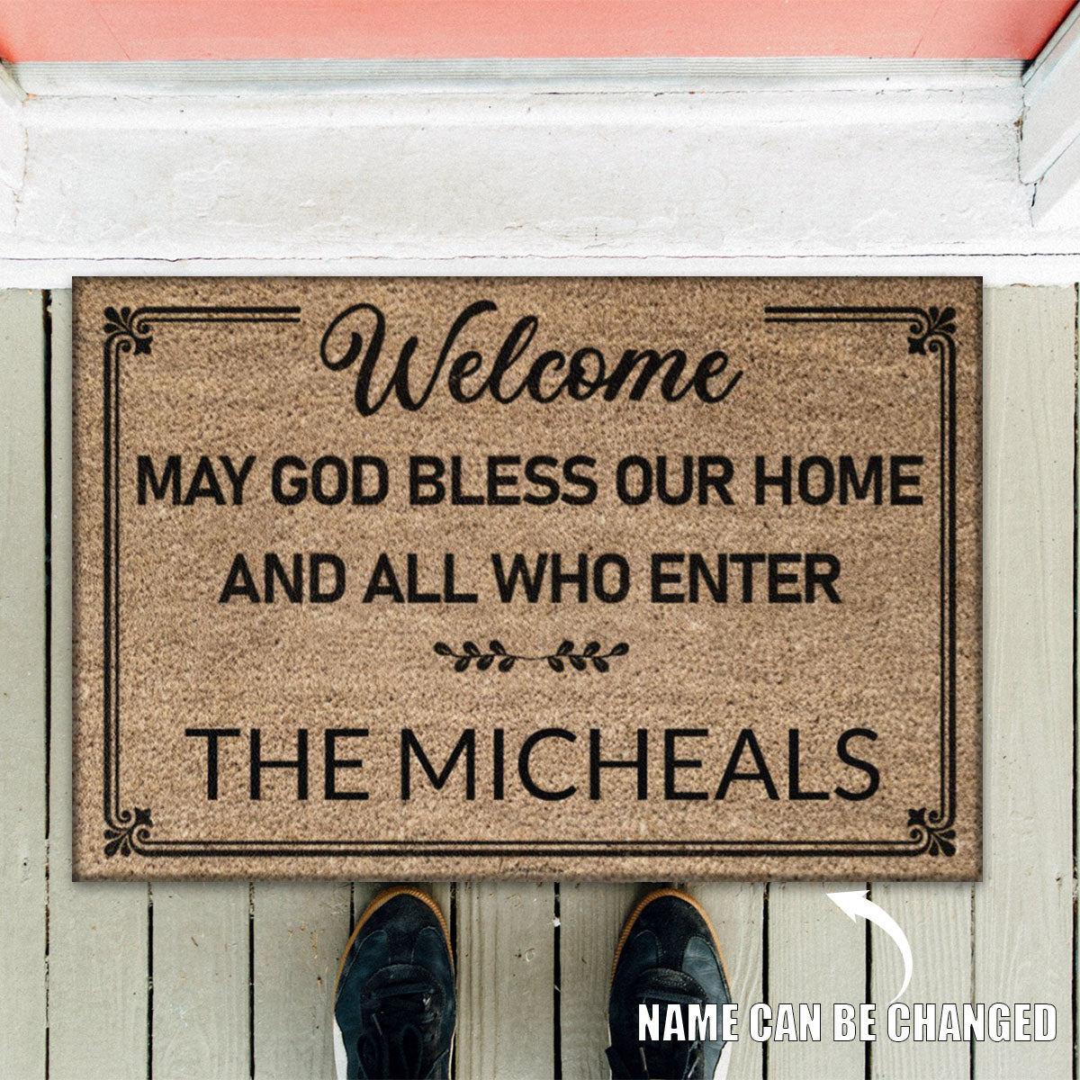 Personalized welcome may God bless our home and all who enter Doormat ...