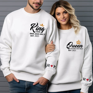 King And Queen Couple, Personalized Sweatshirt,Gift for Couple