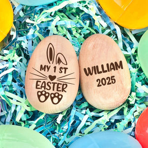 Personalized Easter Wooden Egg with Name,Musical egg shaker