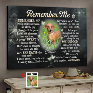 Personalized Remember Me Dog Memorial Canvas