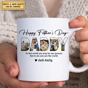 Happy Father's Day Personalized Family Picture Mug