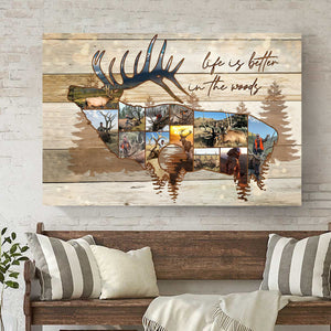 Personalized Elk Hunting Photo Collage Poster - Gift For Hunter