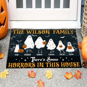 Halloween Family Horrors In This House - Personalized Doormat