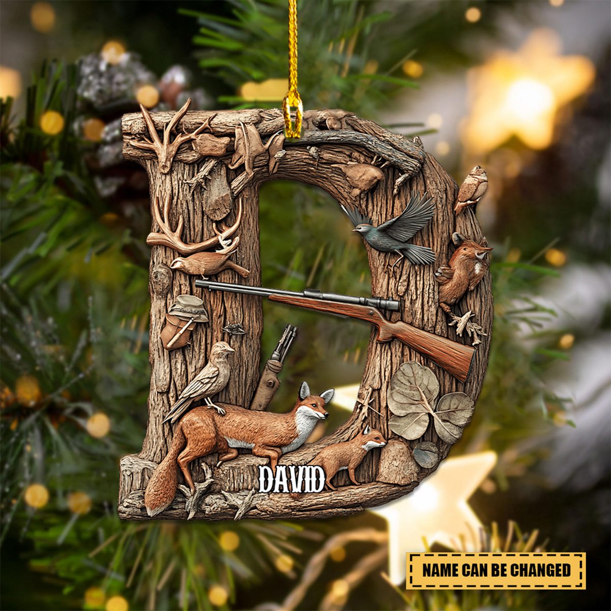 Best Hunting Alphabet Personalized Christmas Acrylic Ornament