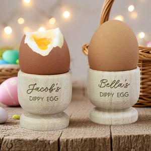 Personalized Wooden Egg Cup with Any Name, Easter Gift for Kids