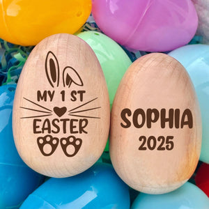 Personalized Easter Wooden Egg with Name,Musical egg shaker