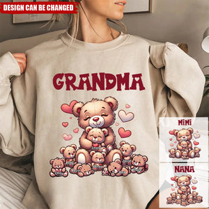 Grandma Bear With Cute Grandkids Personalized Sweatshirt