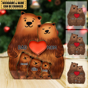 Personalized Acrylic Art Puzzle-Lovely Bear Family