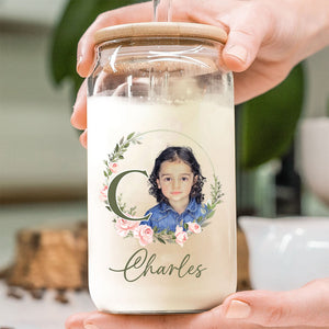 Custom Name And Photo - Personalized Photo Clear Glass Can