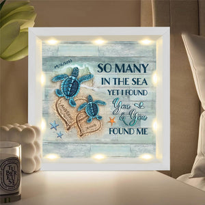 Personalized Beach and Turtles Couple Gift Light Shadow Box