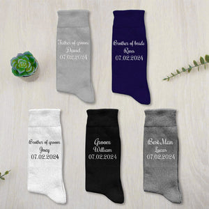 Personalized Dark Navy Groom, Best Man Socks