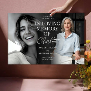 Personalized In Loving Memory Memorial Photo Canvas Poster