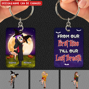 Halloween Couple Kissing When We're Together Everynight Is Halloween Personalized Keychain