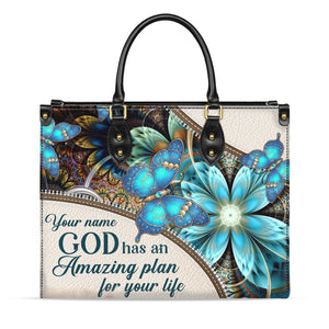 God Has An Amazing Plan For Your Life - Personalized Leather bag with Your Name