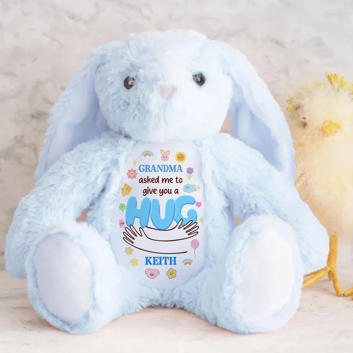 Grandma's Hug - Personalized Custom Easter Bunny Plush Gift For Family Members