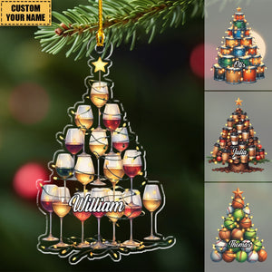 Love Christmas Tree Personalized Acrylic Ornament - Christmas Gifts For Friends, Family And Colleagues