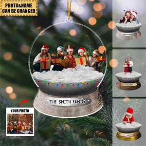 Personalized Family/Sisters/Friends/Pets In Christmas Snowball Acrylic Ornament-Upload Photo