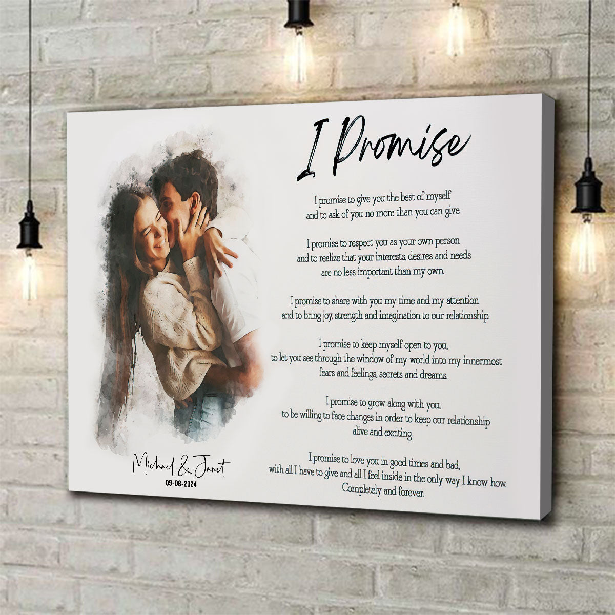 Personalized Couple Photo with Poem Quote Poster,Couple Gift, Anniversary Gift