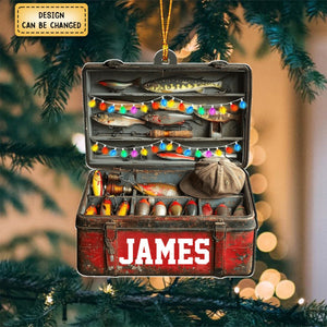 Personalized Fishing Tackle Box Christmas Ornament, Gift For Fishing Lovers