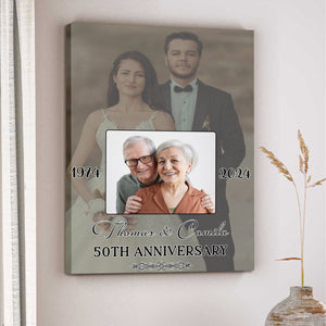 Personalized Photo Anniversary For Old Couple Valentine's Day Canvas