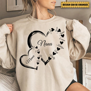 Custom Grandma Mom Heart Sweatshirt - Best Gifts For Grandma/Mom