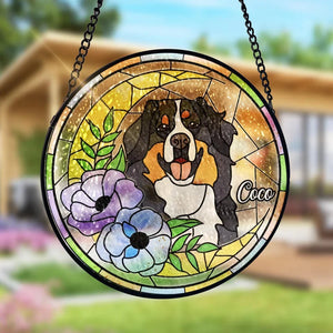 Gifts For Pet Lover - Custom Pet Photo - Personalized Window Hanging Suncatcher Ornament