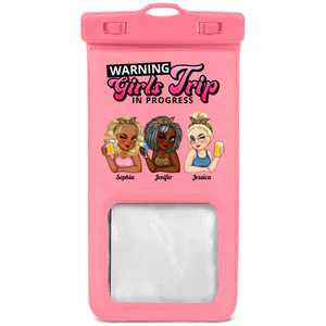 Personalized Waterproof Phone Pouch - Girls Trip Cheaper Than Therapy Summer Beach