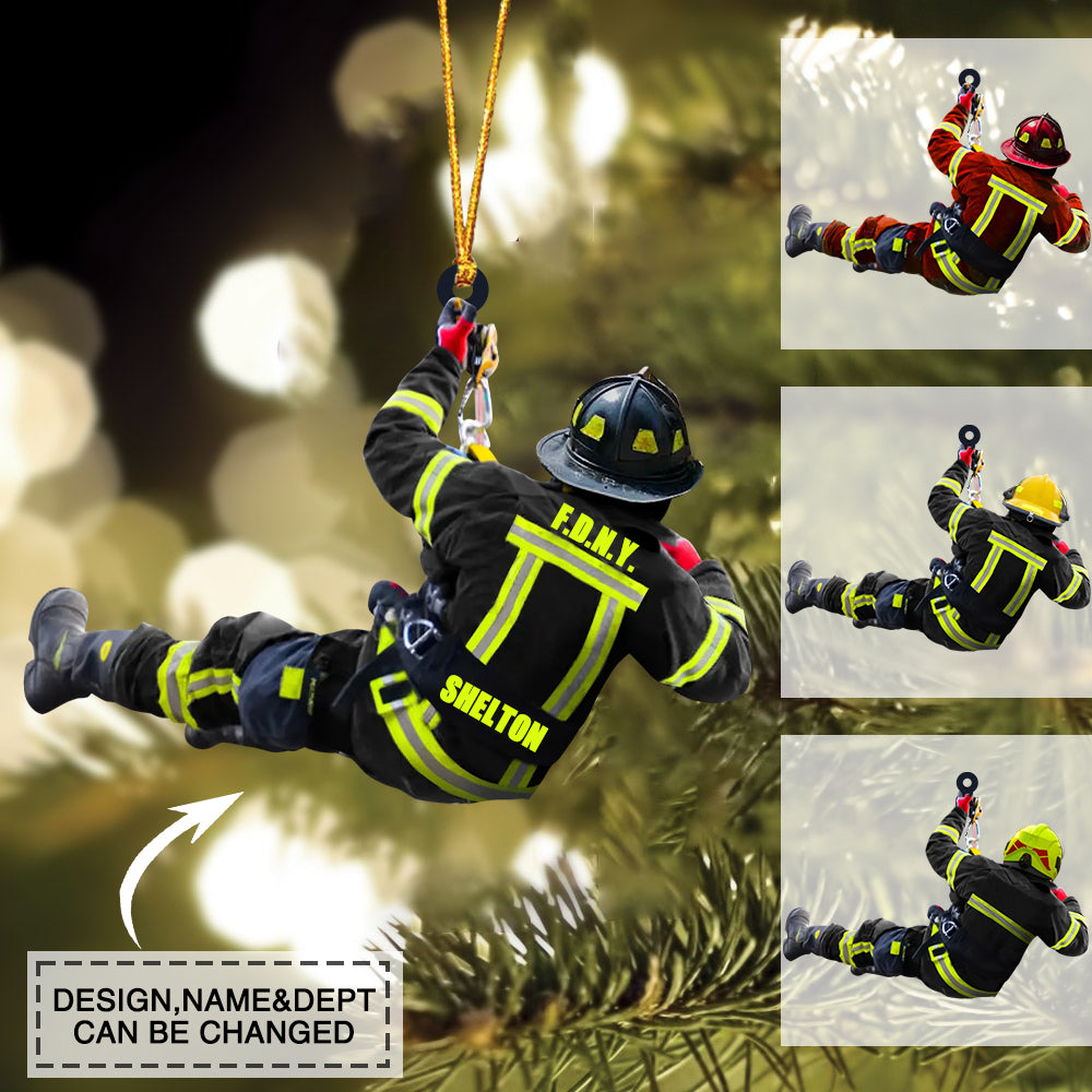 Personalized Firefighter Christmas-Two Sided Car Ornament